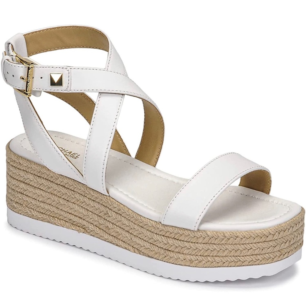 Michael Kors Leather Espadrille Platform Sandals (Lowry)
